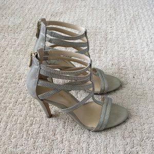 Audrey Brooke Tan Rhinestone Heels